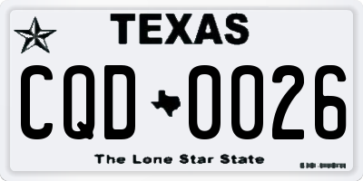 TX license plate CQD0026