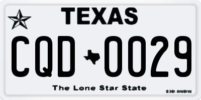 TX license plate CQD0029