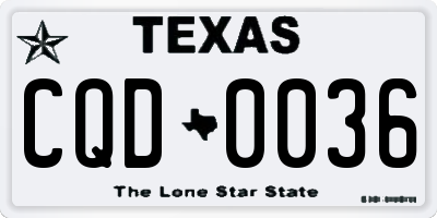 TX license plate CQD0036