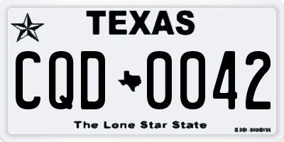 TX license plate CQD0042