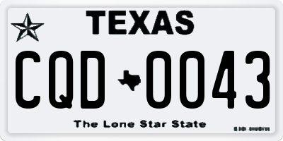 TX license plate CQD0043