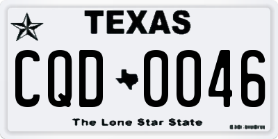 TX license plate CQD0046