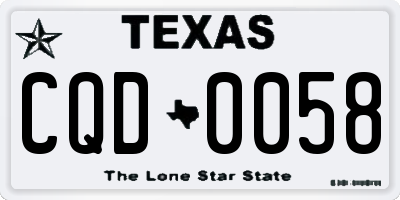 TX license plate CQD0058
