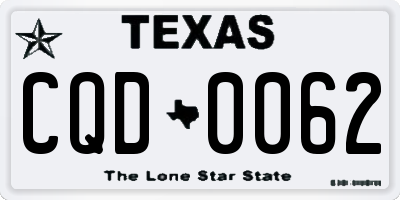 TX license plate CQD0062