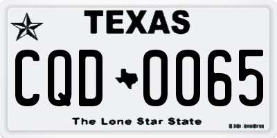TX license plate CQD0065