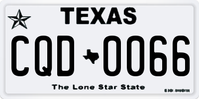 TX license plate CQD0066