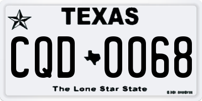 TX license plate CQD0068