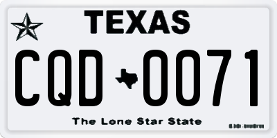 TX license plate CQD0071