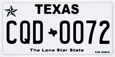 TX license plate CQD0072