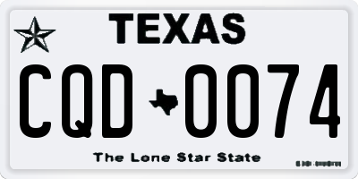 TX license plate CQD0074