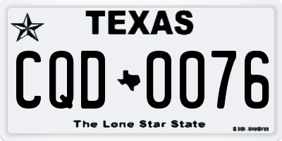 TX license plate CQD0076