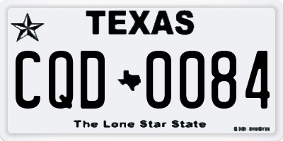TX license plate CQD0084