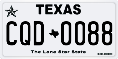 TX license plate CQD0088