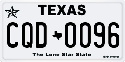 TX license plate CQD0096