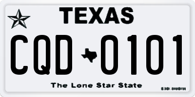 TX license plate CQD0101