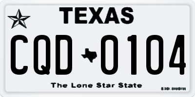 TX license plate CQD0104