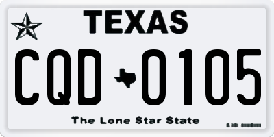 TX license plate CQD0105