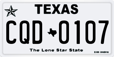 TX license plate CQD0107