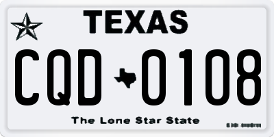 TX license plate CQD0108