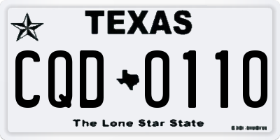 TX license plate CQD0110