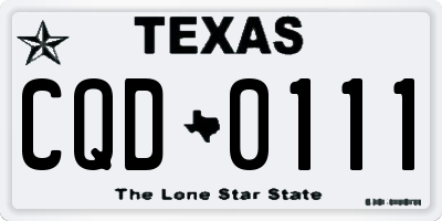 TX license plate CQD0111