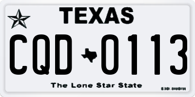 TX license plate CQD0113