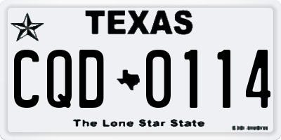 TX license plate CQD0114