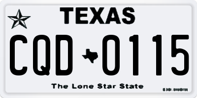 TX license plate CQD0115