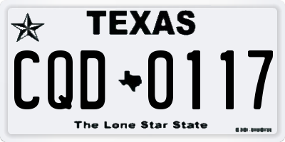 TX license plate CQD0117