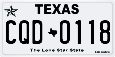 TX license plate CQD0118