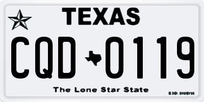 TX license plate CQD0119