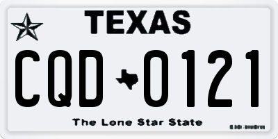 TX license plate CQD0121