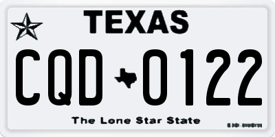TX license plate CQD0122