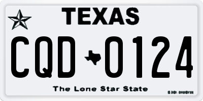 TX license plate CQD0124