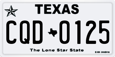 TX license plate CQD0125