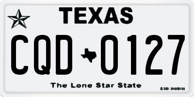 TX license plate CQD0127