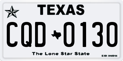 TX license plate CQD0130