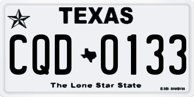 TX license plate CQD0133