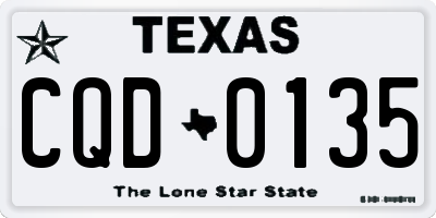 TX license plate CQD0135