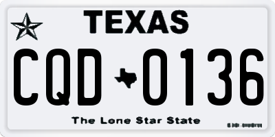 TX license plate CQD0136