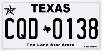 TX license plate CQD0138