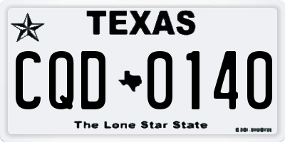 TX license plate CQD0140