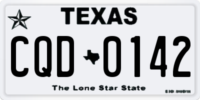 TX license plate CQD0142