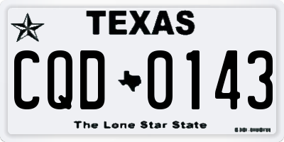 TX license plate CQD0143