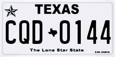 TX license plate CQD0144