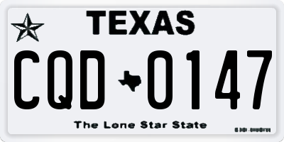 TX license plate CQD0147