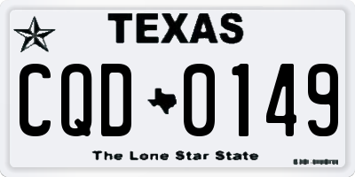 TX license plate CQD0149