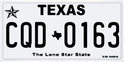 TX license plate CQD0163
