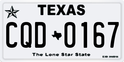 TX license plate CQD0167