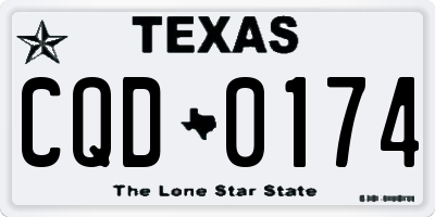 TX license plate CQD0174